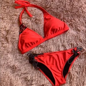 FOX Triangle Orange & Gray Bikini Set